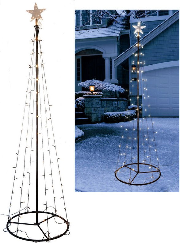 LED Weihnachtsbaum - 180 cm - Deko Leucht Kegel Baum mit 90 LED - Innen und Außen