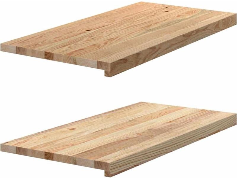 Vidaxl - Fensterbänke 2 Stk. Unbehandelt 80x40x2 cm Massivholz Eiche