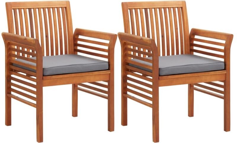 Vidaxl - Garten-Essstühle mit Sitzpolster 2 Stk. Akazie Massivholz