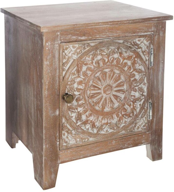 Atmosphera - Nachttisch Shirel - geschnitztes Holz créateur d'intérieur