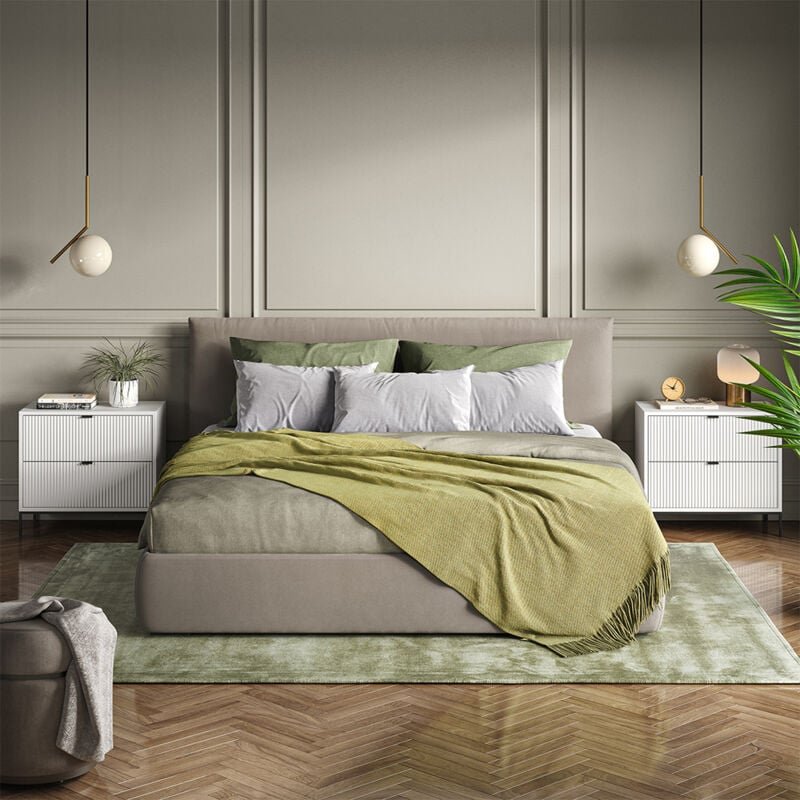 Vicco - Nachttisch Eliza, Weiß, 2er Set