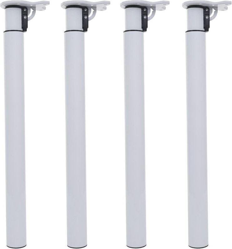 Thumbnail - 4er-Set Tischbein HHG 892, für Schreibtisch Esstischfuß, klappbar Drehmechanismus höhenverstellbar 70-110cm weiß