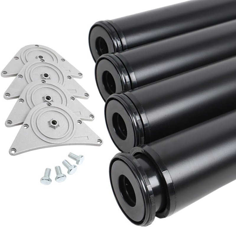 Ms Beschläge - 4er Set Tischbeine Möbelfüße Tischstempel Schwarz ø 80mm Höhe 710mm aus Metall