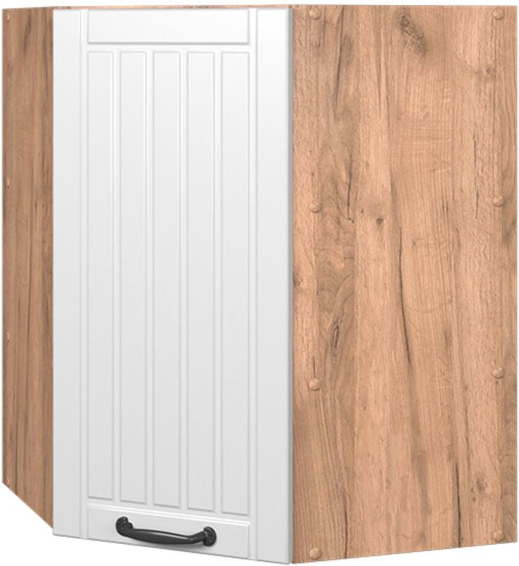 Eckhängeschrank Fame-Line, Weiß Landhaus, 57 cm, Vicco