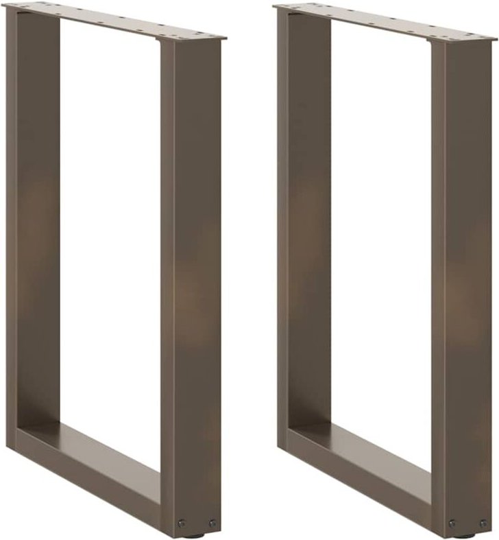 vidaXL Esstischbeine U-Form 2 Stk. Naturstahl 60x(72-73) cm Stahl