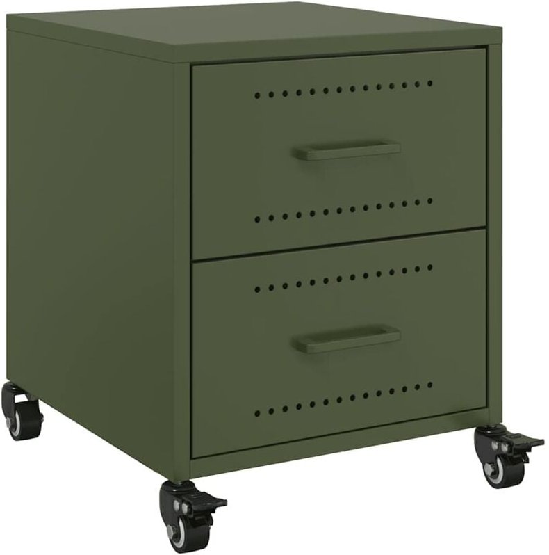 Nachttisch Olivgrün 36x39x43,5 cm Stahl Vidaxl