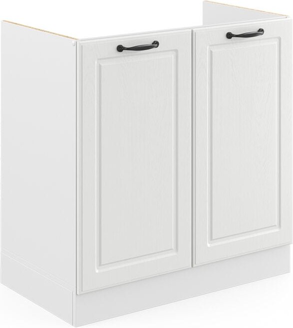 Spülenunterschrank R-Line, Weiß Landhaus, 80 cm ohne Arbeitsplatte Vicco