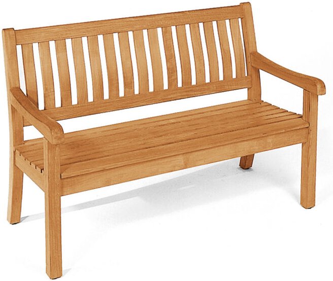 Sonnenpartner Wales 2-Sitzer Bank Gartenbank Sitzbank 130 cm Teakholz Pure