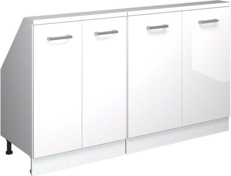 Dachschrägenschrank Rion, Weiß/Weiß Hochglanz, 2er Set, Vicco