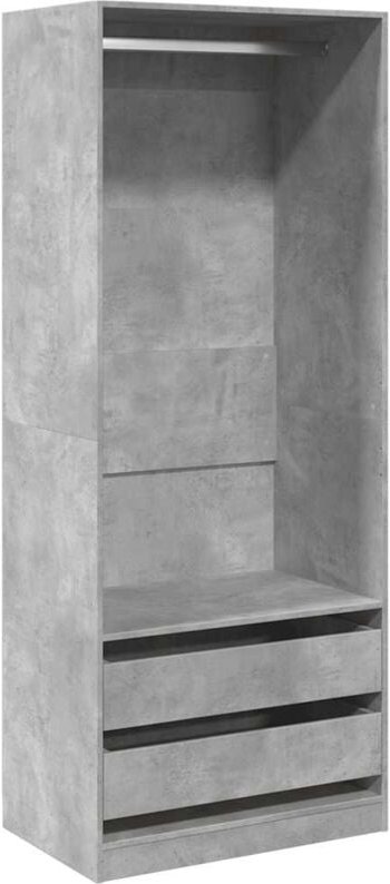 Vidaxl - Kleiderschrank Betongrau 80x50x200 cm Holzwerkstoff