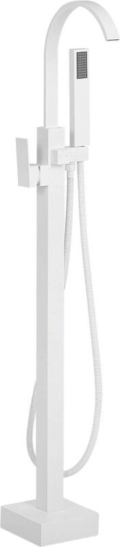 Beliani - Armatur Freistehend Weiß Messing Zink Wannenmischer/ Exklusive freistehende Badewannenarmatur Modernes Design