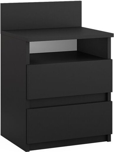 Nachttisch Monty, Schwarz, 39.6 x 59.1 cm, Vicco