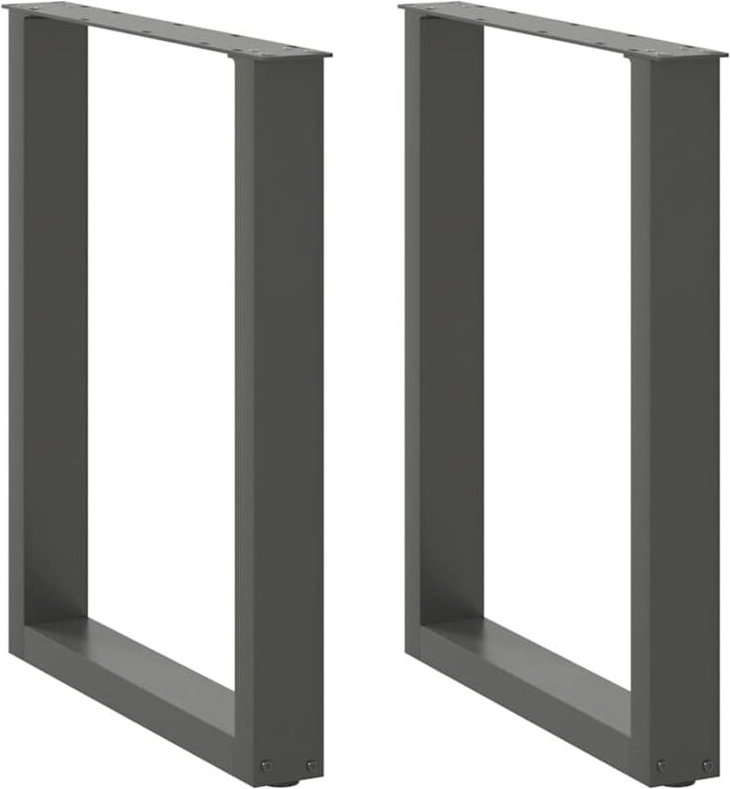 Esstischbeine U-Form 2 Stk. Anthrazit 60x(72-73) cm Stahl Vidaxl