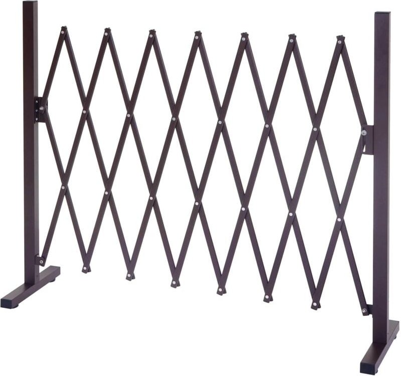 Absperrgitter HHG-930, Scherengitter Rankhilfe Tierschutzgitter ausziehbar, Alu braun Höhe 103cm, Breite 27-207cm