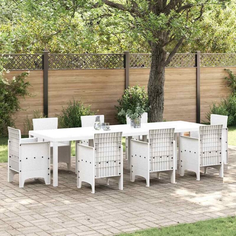 Gartentisch Weiß 300 x 100 x 73 cm Poly-Rattan Vidaxl