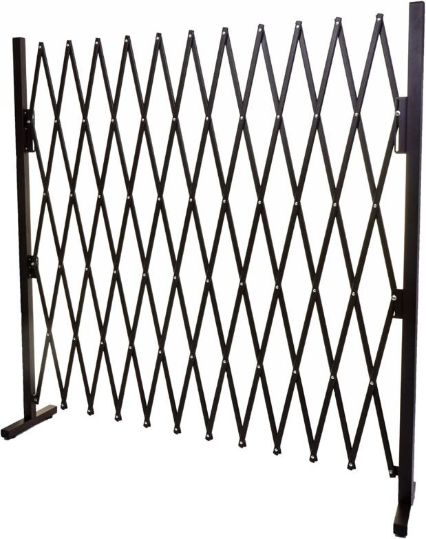 Absperrgitter HHG-930, Scherengitter Rankhilfe Tierschutzgitter ausziehbar, Alu braun Höhe 153cm, Breite 36-300cm