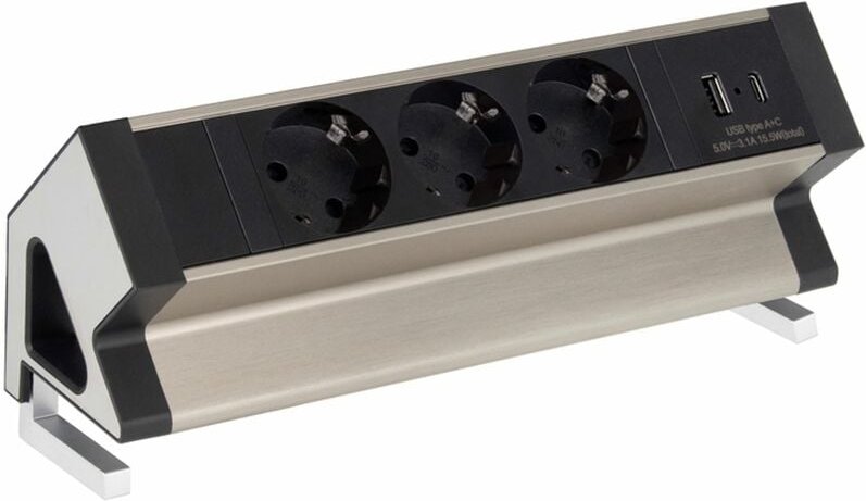 Tischsteckdose Aufbau, Bürosteckdose usb a & c, Steckdosenleiste
