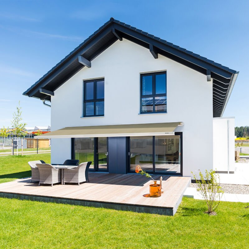 Led Vollkassettenmarkise elektrisch elos Farbe: Sandfarben, Größe: 500 x 300 cm Gelenkarmmarkise Vollkassette Motorisier...