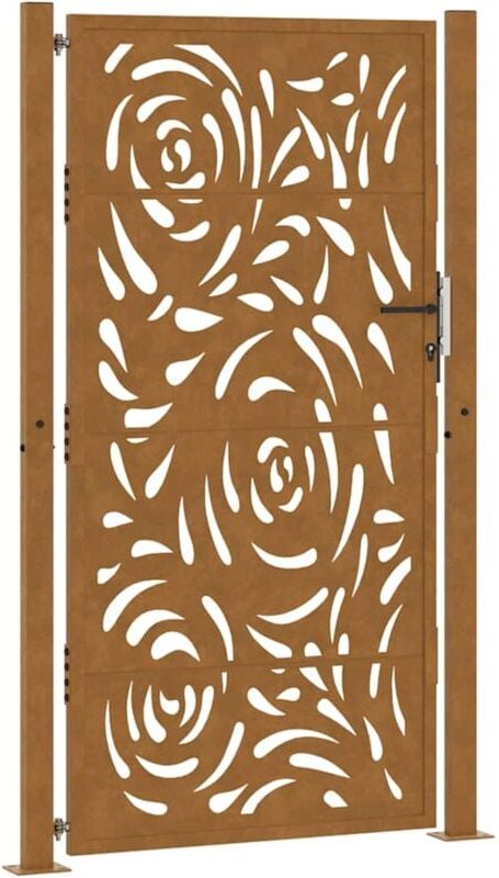 Gartentor 105x180 cm Wetterfester Stahl Flammen-Design Vidaxl