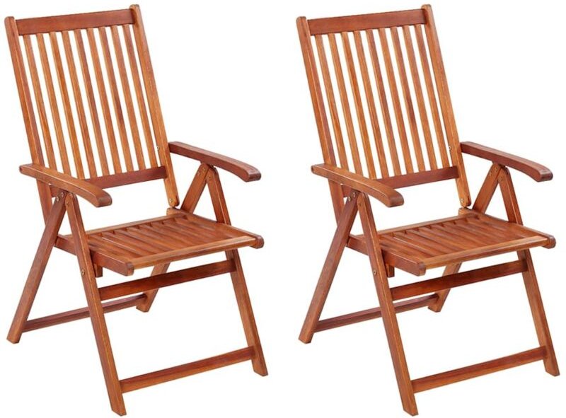 Gartenstühle 2 Stk. Klappbar Akazie Massivholz Braun - Vidaxl