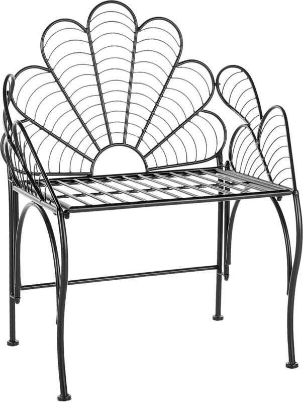 Beliani - Gartenstuhl Schwarz Eisen Pulverbeschichtung Blumenform Retro Design Boho Stil Modern für Garten Terasse Outdo...