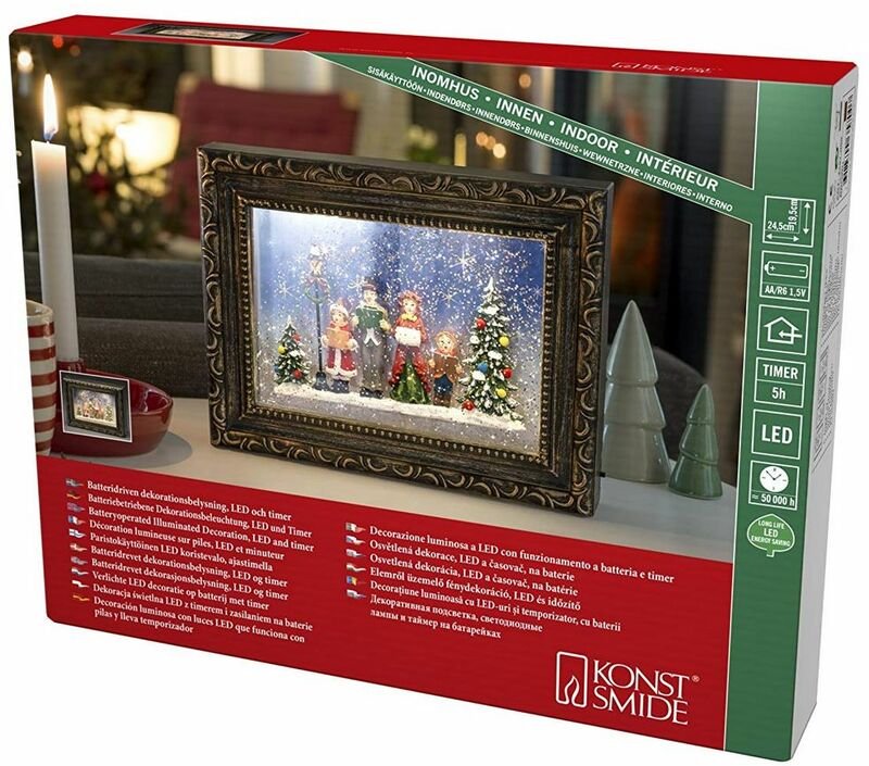 Thumbnail - Konstsmide - 4357-000 led Bilderrahmen mit Weihnachtschor, wassergefüllt, 5h Timer, 2 Warmweiße Dioden, batteriebetriebe...