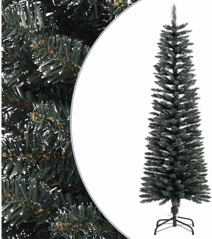 Künstlicher Weihnachtsbaum mit Ständer Schlank Grün 150 cm pvc Vidaxl