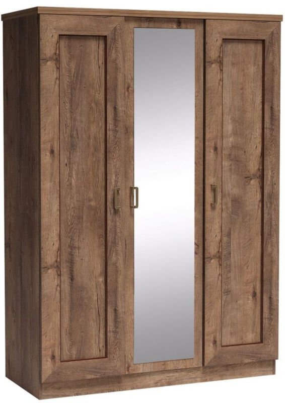 Kleiderschrank in Lefkas Eiche mit Spiegeltür, TEORA-161