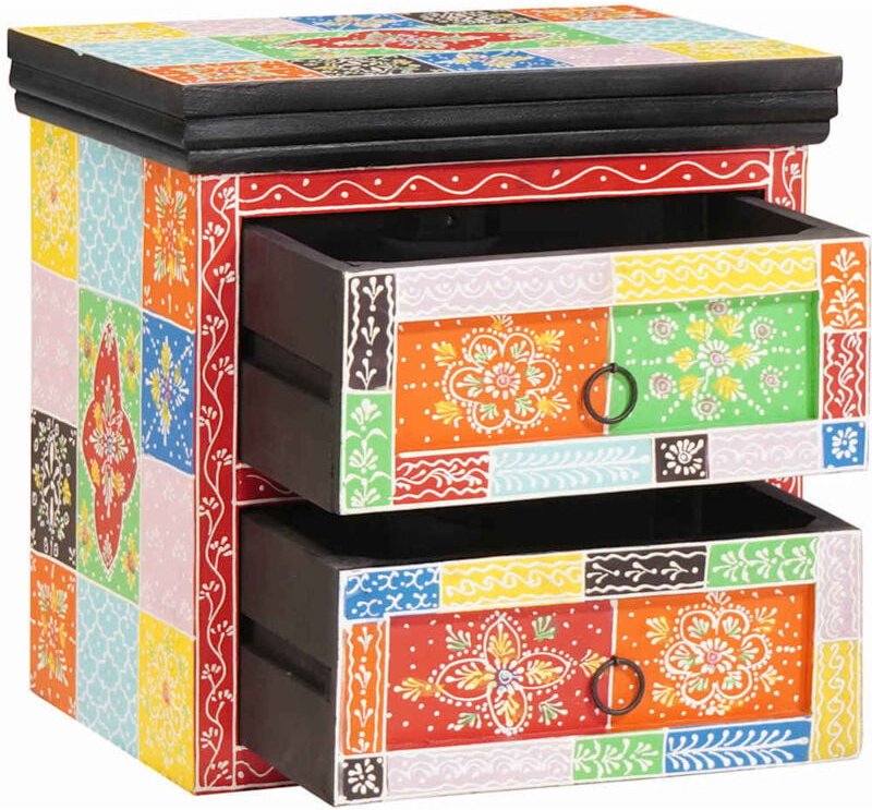 Nachttisch Mehrfarbig 40 x 30 x 40 cm Massivholz Mango Vidaxl