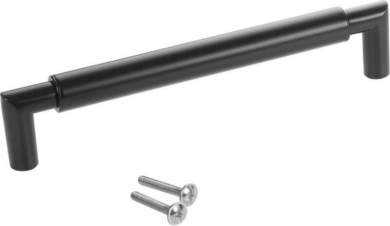 Sotech Möbelgriff E9 echt Edelstahl ø 16 mm mit Sockeln aus Metall, schwarz matt, ba 160 mm, 10 Stück