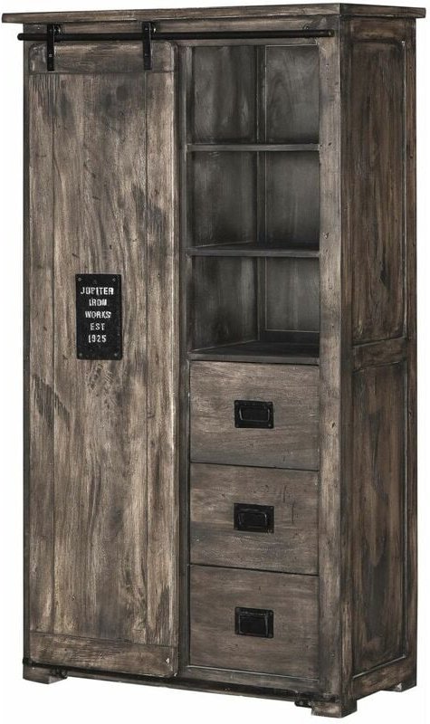 Schrank Mango 100x45x175 grau lackiert railway 214