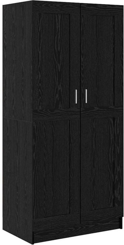 Kleiderschrank mit Regal Schwarze Eiche 82,5 x 51,5 x 180 cm Vidaxl