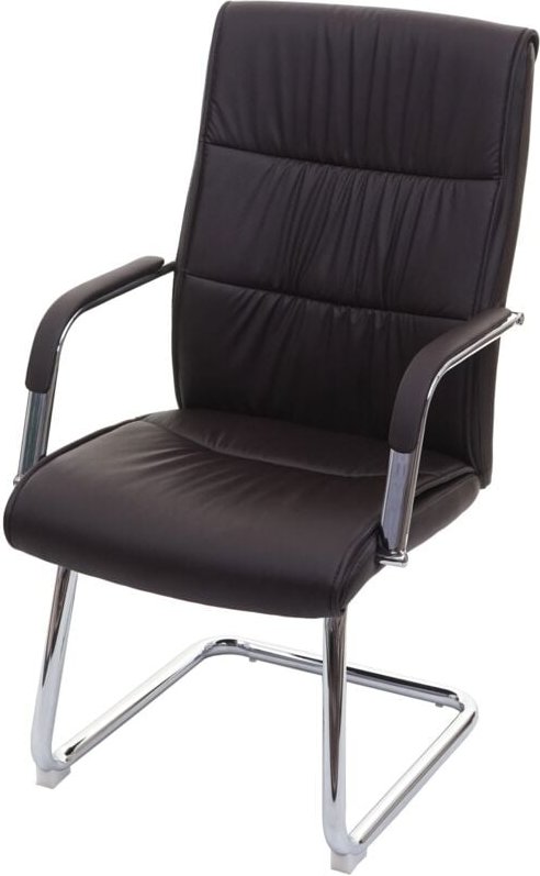 HHG - Konferenzstuhl 868, Besucherstuhl Freischwinger, Kunstleder braun