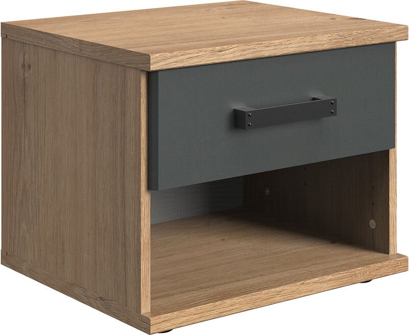 Jugendzimmer Nachtkonsole in Plankeneiche EVERTON-43 mit Schubkasten, b x h x t ca. 46 x 38 x 40cm