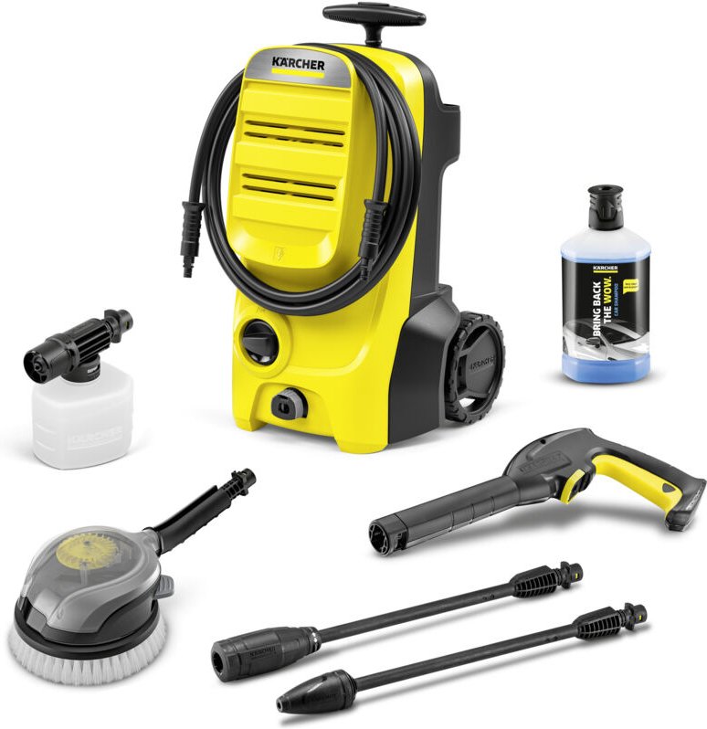 Hochdruckreiniger KÄRCHER K 4 Classic Car: 130 bar, mobil & kompakt mit Teleskopgriff für mittelstarken Schmutz & Auto-R...