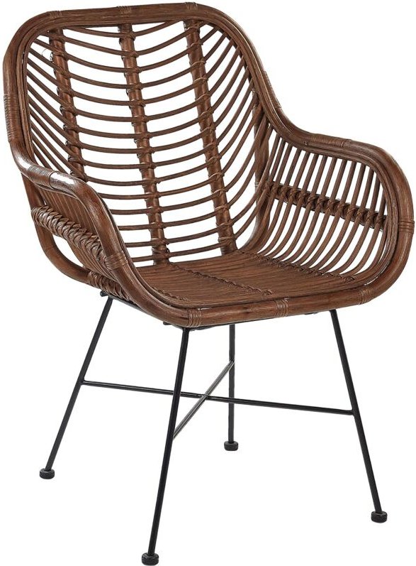 Beliani - Rattanstuhl Braun Rattan/Metall Perfekt für Garten Modern