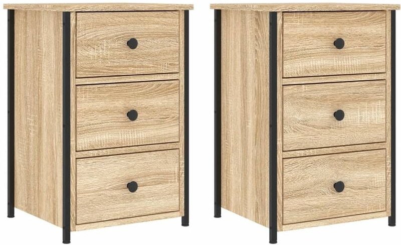 Nachttische 2 Stk. Sonoma-Eiche 40x36x60 cm Holzwerkstoff - Vidaxl
