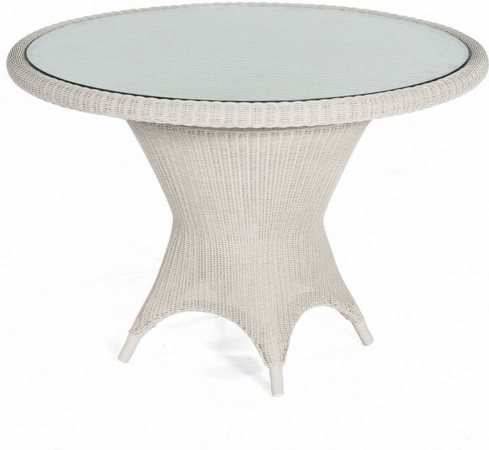 Sonnenpartner Gartentisch Bonaire Aluminium mit Polyrattan white-washed Ø 110 cm Garten-Tisch