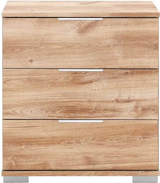 Schlafzimmer Nachttisch Nachtschrank, auch für Boxspringbett geeignet, in Plankeneiche Nb. ELSTRA-43, b/h/t ca. 52/58/38...