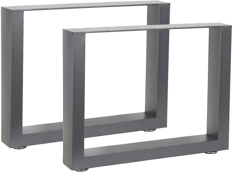 2X Tischkufen Grau Tischuntergestell 64x43 cm Tischbeine Möbelfuß Stützfuß - Melko