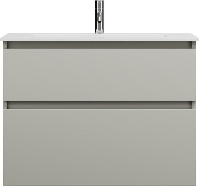 Lin20 Mineralguss-Waschtisch Weiß Glänzend inklusive - Burgbad