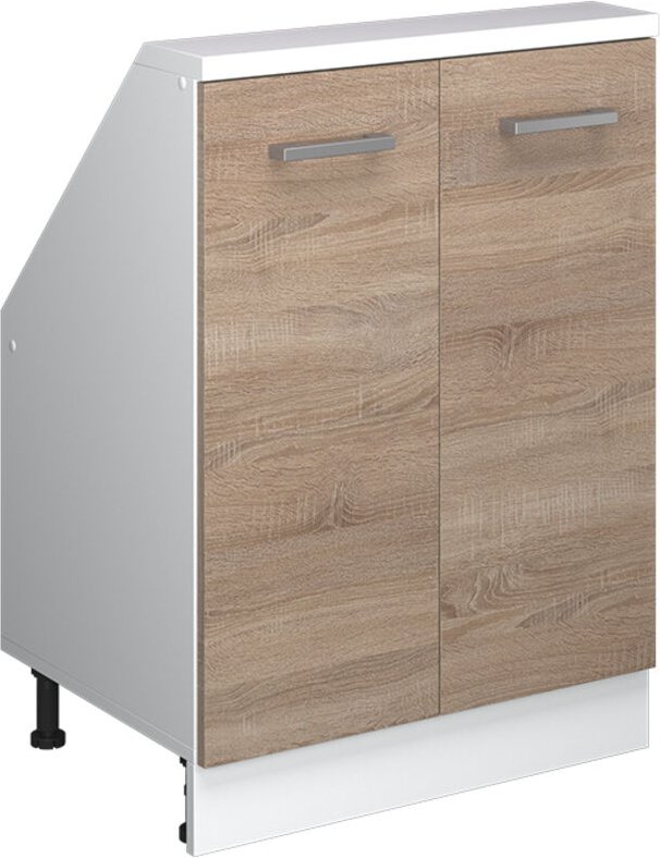 Dachschrägenschrank Rion, Sonoma/Weiß, mit 2 Türen, Vicco