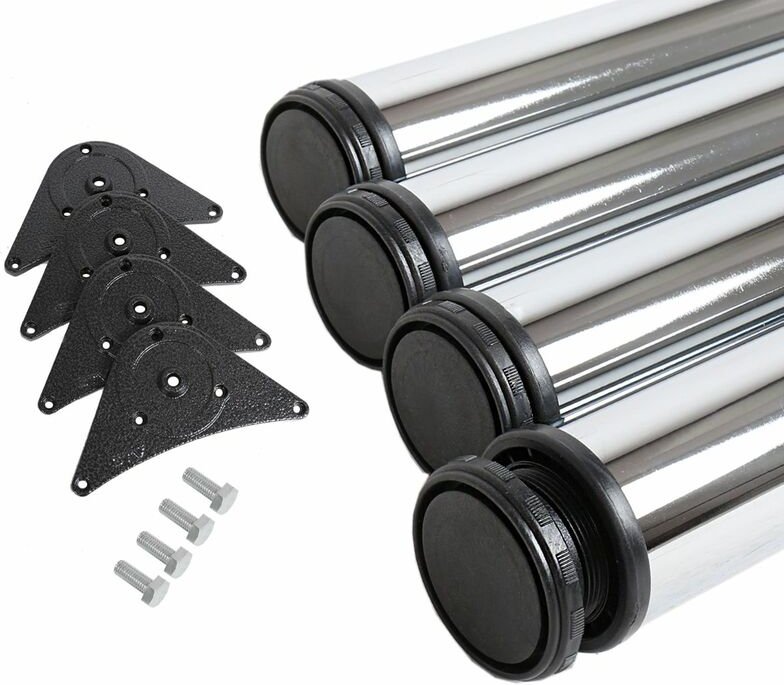 Ms Beschläge - Chrom glänzendes 4er Set Tischbeine 1100 mm Höhe ø 60 mm Möbelfüsse aus Stahl