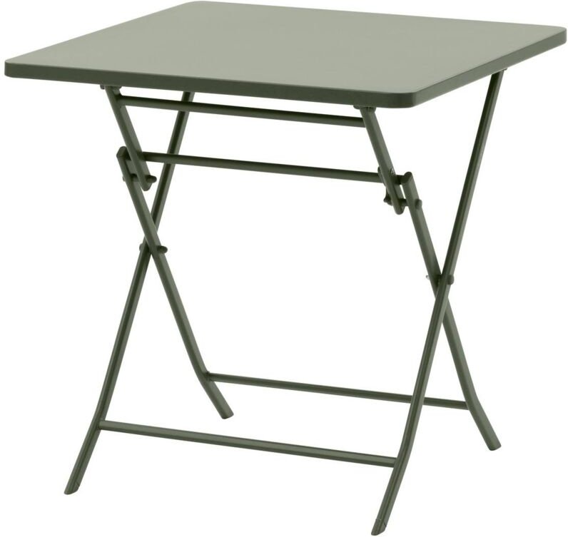 Hesperide - Quadratischer klappbarer Gartentisch Greensboro Lorbeergrün 2-Sitzer aus Stahl - Hespéride