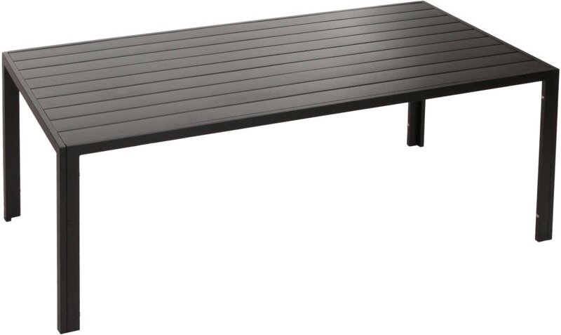 HHG - Alu-Esstisch 603, Tisch Bistrotisch Gartentisch Balkontisch, wetterfest 180x80cm anthrazit