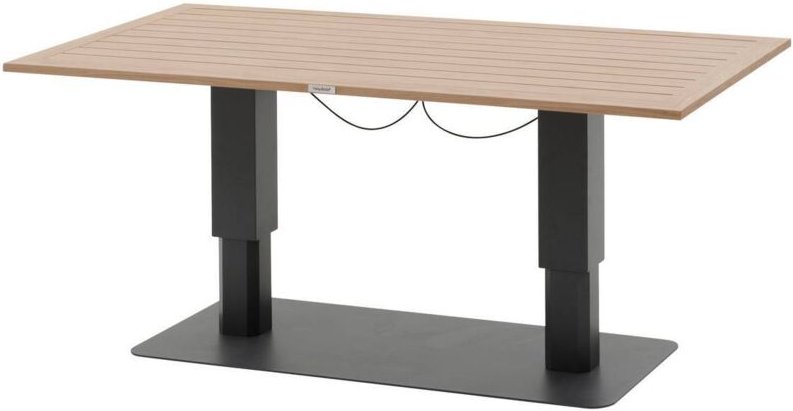 Rechteckiger aufklappbarer Gartentisch Salimia graphite & honey 150 x 80 x 69cm aus Aluminium - Hespéride