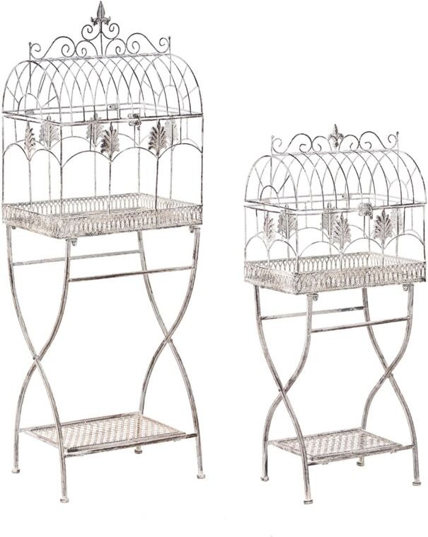 Regal 2er Set SICILY Metall 43/37 cm 30/27 cm Grau