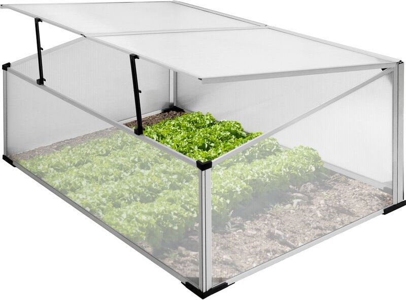 ECD Germany Frühbeet Gewächshaus mit Zweiteiliges Dach, 100x60x40 cm, 0,6m²