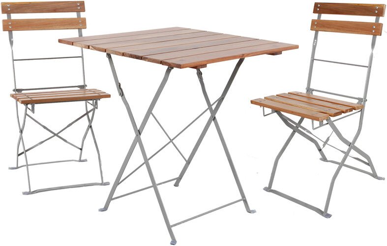 Biergarten Set klappbar 70x70cm + 2 Stk Klappstuhl-DBG1004+2xDBG1000