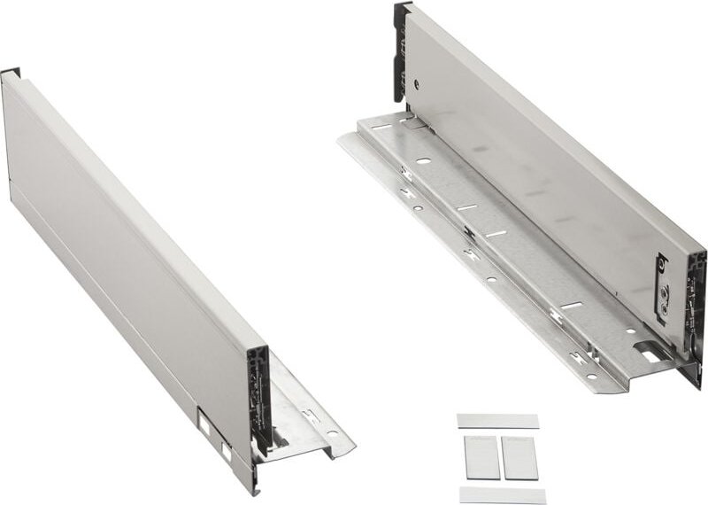 Blum - Schubkastenzargen legrabox pure Edelstahl mit Anti-Fingerprint inkl. Abdeckkappen 770M5002I Nennlänge 500 mm, Sys...